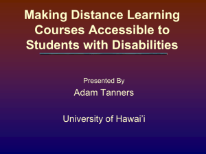Web Accessibility - Students with Disabilities as Diverse Learners