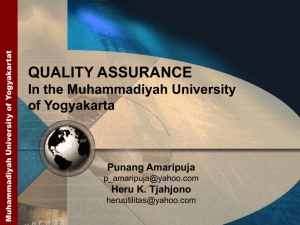 Quality Assurance In the Muhammadiyah University of