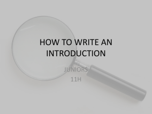 How to write an intro