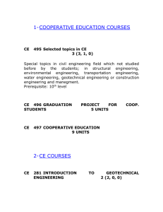 Brief Description of CE Cooperative Education Courses