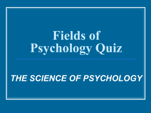Fields of Psychology Quiz