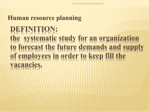 1) Forecasting the Demand for Human Resources