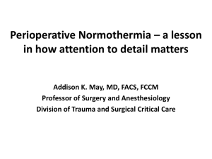Perioperative Normothermia – a lesson in how attention to detail