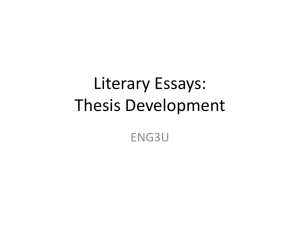 Developing a Literary Thesis Statement