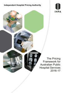 The Pricing Framework for Australian Public Hospital