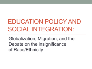 Education Policy and Social Integration: Globalization, Migration