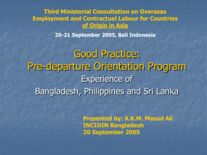 Pre-departure Orientation Programme: Study of