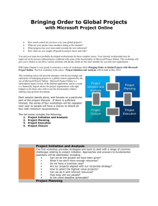 Bringing Order to Global Projects with Microsoft Project Online