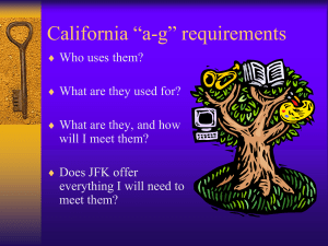 California “a-g” requirements
