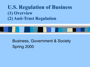 us government regulation and anti-trust policy