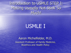 Introduction to USMLE STEP I