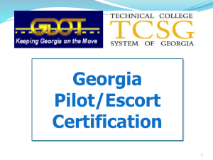 Georgia Pilot Escort Certification - Instructor PowerPoint