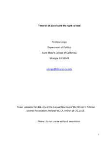 Theories of justice and the right to food