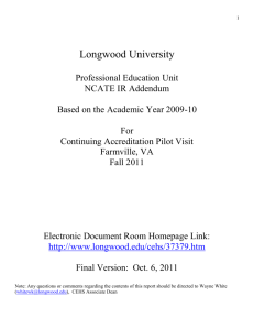IR Addendum - Longwood University