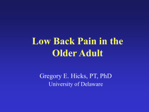 Low Back Pain in the Elderly