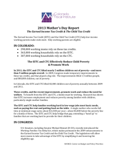 2013 Mother's Day Report, The Earned Income Tax Credit & The