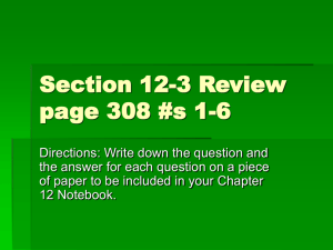 Chapter 12 Section Review 12