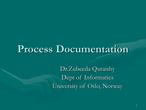 Process Documentation, Case study for Process Documentation