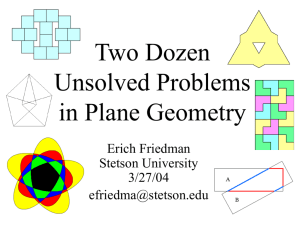 Unsolved Problems in Planar Geometry