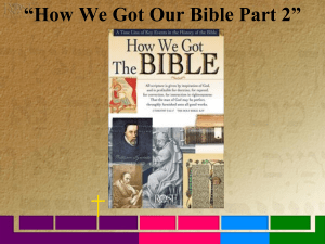 1How We Got Our Bible CRR Version Part 2