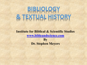 Bibles. - Institute for Biblical and Scientific Studies