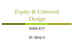 Equity & Universal Design