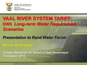 Vaal River Tariff_RW Forum_15 Oct 2015