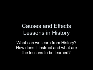 Causes and Effects Lessons in History