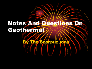 Notes And Questions On Geothermal