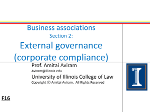 Business associations 2: External governance