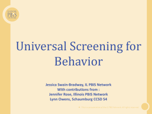Universal Screening for Behavior