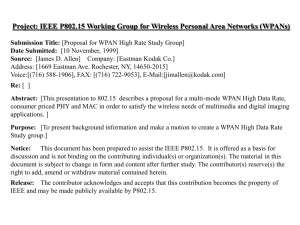 WPAN - High Rate Study Group Proposal