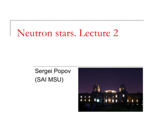 Neutron stars. Lecture 2