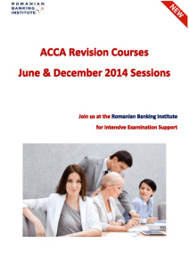 ACCA Intensive Revision Course Schedule – December 2014 Session