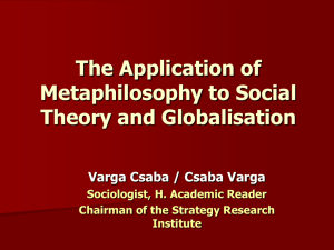 A metafilozófia alkalmazása a társadalomelméletre és a