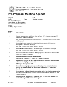 Pre-Proposal Meeting Agenda