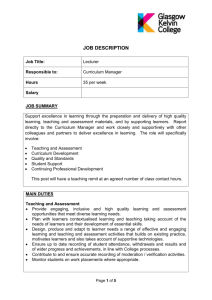 job description - Glasgow Kelvin College