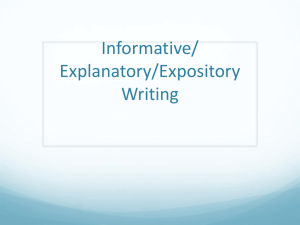 Introduction to Expository Writing