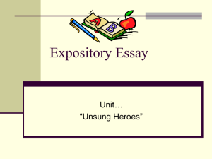 Expository Writing / Essay Assignment Power Point