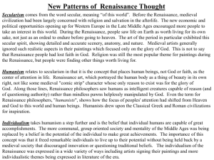 New Patterns of Renaissance Thought Secularism