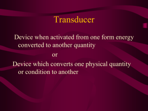 Classification Of Transducer