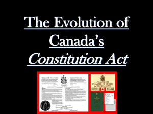 The Evolution of Canada's Constitution Act