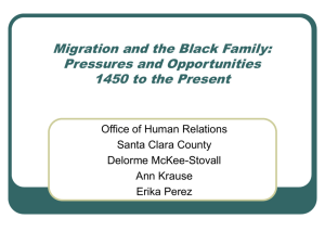 Migration and the Black Family: Pressures and Opportunities