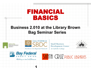 Basics of Financials - Santa Cruz Public Libraries
