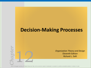 Chapter Decision-Making Processes