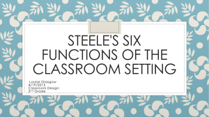 Steele's Six Functions of the Classroom Setting