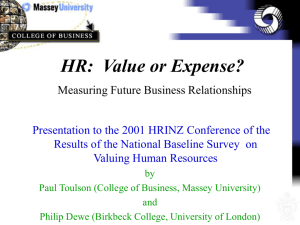 HR: Value or Expense - Human Resources Institute of New Zealand