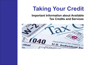 Tax credit presentation for disabled and disabled service community
