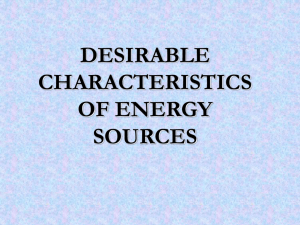 desirable characteristics of energy sources