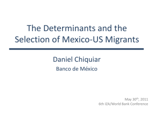 The Determinants and the Selection of Mexico-US Migrants
